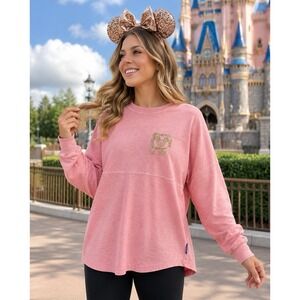 Disney Spirit Jersey Small WDW Walt Disney World Pink Glitter Logo‎ Sweatshirt